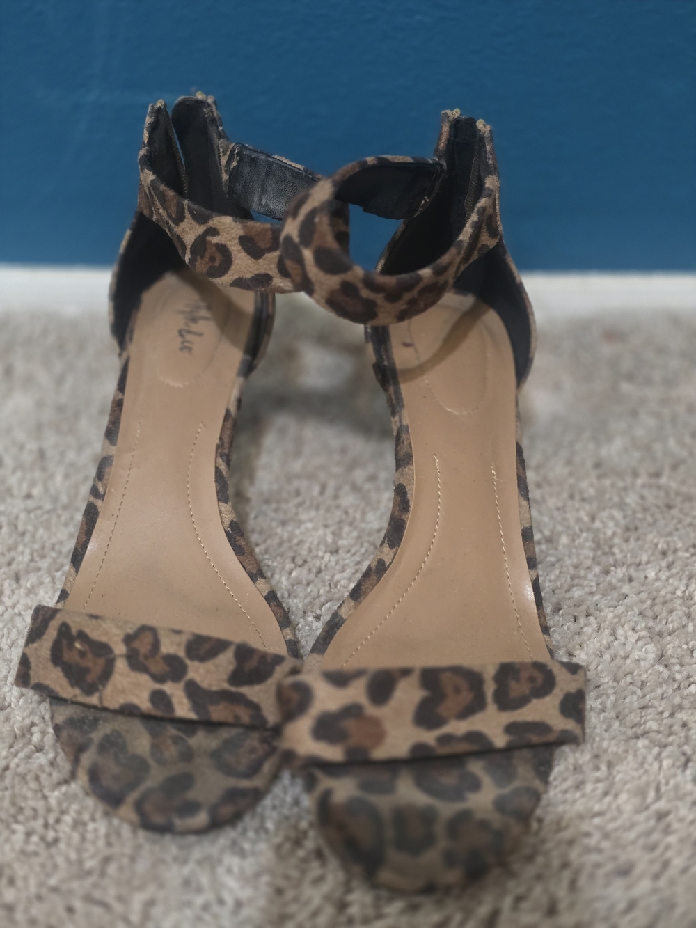 Leopard Print Ankle Strap Women's Sandals - Brown